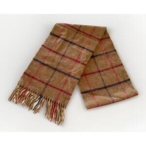 Bronte By Moon 100% Lambswool Scarf Great Britain Plaid Unisex